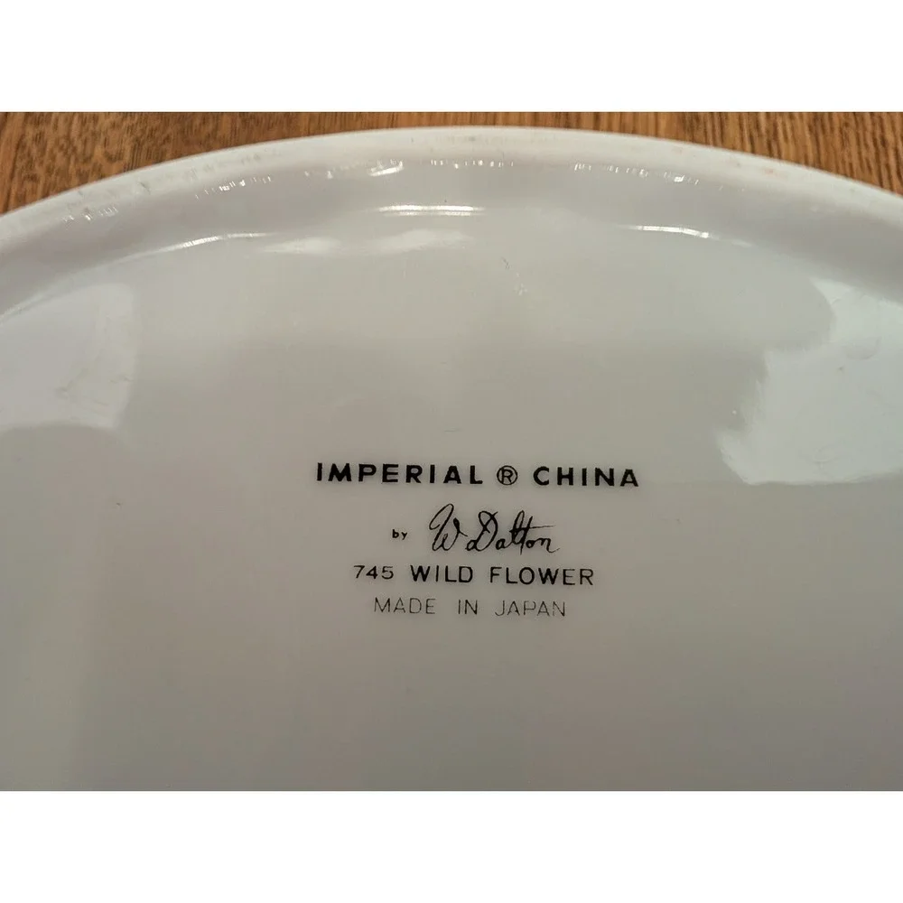 Imperial China by W Dalton 745 Wild Flower Gravy Boat/Blue/Gray/White/Silver